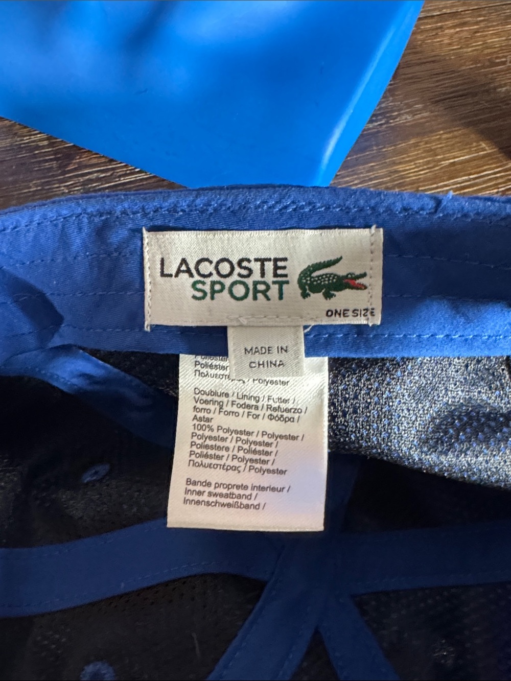 Lacoste Sport Blue Crocodile Velcro Adjustable Hat - Picture 5 of 6